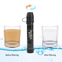 Paille filtre à eau portable Exroad pour purifier l'eau potable pour un accessoire de survie pour la randonnée, le camping et le voyage