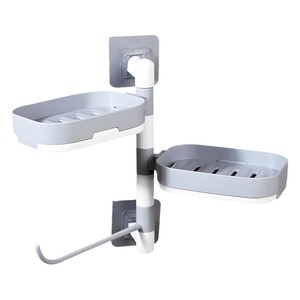 Wholesale T Plastic Multifunctional No-Drill Wall-Mounted Rotating Three-Layer High-End <b>Soap</b> <b>Holder</b> & Rack Storage - Product Image 1