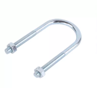 Vente directe d'usine, collier de serrage en U en acier au carbone galvanisé blanc, classe 4, M6-M14