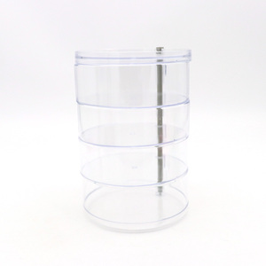 Caja de almacenamiento de joyería giratoria multicapa transparente, estante de exhibición de collar a prueba de polvo hecho de plástico duradero - Product Image 4