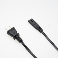 Câble d'alimentation pour ordinateur/PC en PVC avec âme en cuivre, homologué ETL NEMA 1-15P vers IEC C7, 7A, fiche 2 broches en forme de 8, câble d'extension court