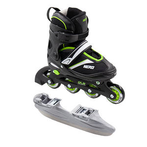 Chaussures de patinage à roulettes et sur glace semi-souples JR personnalisées pour enfants, 2 en 1 pour enfants juniors, sport de hockey sur glace, impression par transfert thermique - Product Image 1