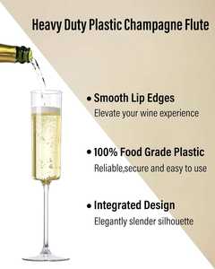 Hot Sale Unbreakable Transparency Whiskey Glass PS Plastic <strong>champagne</strong> Glasses <strong>Flute</strong> High Quality Wedding Party Wine Glass - Product Image 5