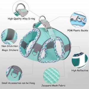 Tali kekang anjing peliharaan, beberapa warna untuk anjing luar ruangan dapat disesuaikan kotak-kotak reflektif Harness rompi tali untuk anak anjing - Product Image 3