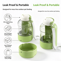 Bouteille d'eau et de nourriture 2 en 1 pour animaux de compagnie, distributeur d'eau portable pour chien, anti-fuite, gobelet pour boire et nourrir en extérieur, pour promenades et camping