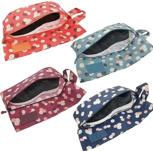 Bulk Sale Multicolor Printing Shoe Bags Portable Oxford Travel Shoe Bags with Storage Bag