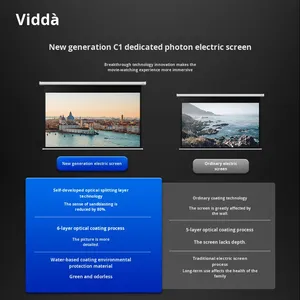 Layar Film Vidda <span class=keywords><strong>100</strong></span> Inci Elektrik Photon Dinding Hitam 16:9 Kompatibel dengan Laser Tiga Warna Smart Remote - Product Image 4