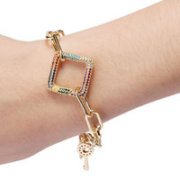 Bracelet à breloques Xueni, nouveau style, micro-pavé CZ, fermoirs en forme de cœur et d'étoile, chaîne cubaine en or 24 carats