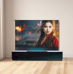 OEM Precio de fábrica PVC Blanco 75-150 pulgadas Electronic Floor Rising Proyector Pantalla Motorizada Home Theater - Product Image 4