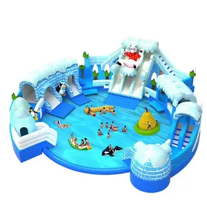 Customized Kids Ice World Playground Inflatable Water Parks Pool Water Park Inflatable With Slide Adult Large Commercial Grade