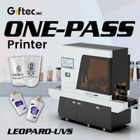 Imprimante UV haute vitesse Giftec à passage unique pour la production en série de gobelets, de seaux à boissons, de gobelets à thé au lait et de gobelets à boissons