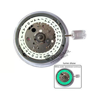 Movimento dell'orologio GMT meccanico <span class=keywords><strong>Sei</strong></span>-ko nh34 Datewheel bianco nero con quadrante luminoso verde blu 24 meccanismo superiore dei gioielli - Product Image 5