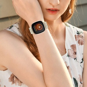 Seven Link Metall armband Verstellbares Armband für Fitbit Versa <span class=keywords><strong>3</strong></span>/Sense Butterfly Buckle Edelstahl Uhren armband - Product Image 6