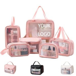 Women's <b>Transparent</b> PVC High Quality Portable Daily Life <b>Makeup</b> Cosmetics Pouch <b>Bag</b> Luxury Travel New Arrival Zipper - Product Image 1