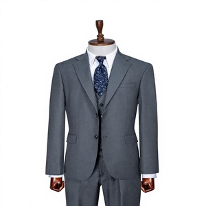Costume d'affaires vert en laine pour homme, simple boutonnage, col à revers, coupe droite, infroissable, style britannique, tenue formelle - Product Image 1