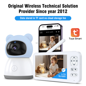 Monitor Video Elettronico per Bambini con Telecamera 360° Interna/Esterna, Altoparlante Bidirezionale, Schermo da 5 Pollici, Risoluzione 720P, Visione Notturna, Funzione Pan-Tilt - Product Image 1