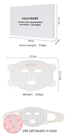 Masque de photothérapie LED portable et portable, 630 nm rouge, 850 nm NIR, appareil de soin du visage en silicone
