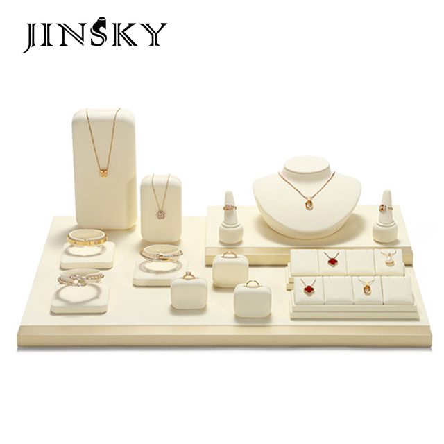 Premium Jewelry Display Stand Set Counter Window Showcase Prop for Rings Necklaces Jewelry Store Display Rack
