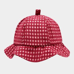 2025 Spring Summer New Plaid Lightcolor Fisherman Hat Cute Sunshade Casual <b>Sunscreen</b> Wavy Brim Bucket Sun Hat - Product Image 5