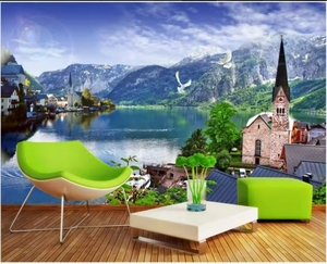 <span class=keywords><strong>Papier</strong></span> <span class=keywords><strong>peint</strong></span> 3d Dreamy Austrian Mountain Lake <span class=keywords><strong>Style</strong></span> Mural Living Room Decor 3d Wall Murals Wallpaper For Wall - Product Image 3