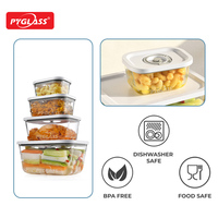 Boîte de conservation alimentaire en verre Pyglass pour la cuisine, avec couvercle sous vide, étanche, compatible micro-ondes, en verre borosilicate de haute qualité