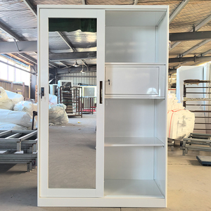 Tủ quần áo phòng ngủ, tủ đựng đồ vải, tủ quần áo hai cánh trượt, gương, tủ khóa, tủ kim loại in màu sắc, tủ sắt - Product Image 4