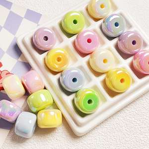 Peinture Couleur Plaqué Lisse Gâteau Ovule DIY Téléphone Portable Chaîne Porte-clés Accessoires Perles Acryliques - Product Image 1