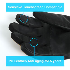 Guantes de Invierno de Cuero para Esquí, Térmicos, Impermeables, con Pantalla Táctil, Negros, Personalizados, para Hombre y Mujer - Product Image 5