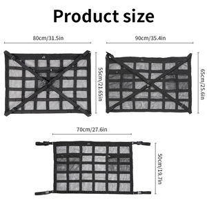 Double-layer zippered car roof storage <b>net</b>, car accessories, roof luggage <b>net</b>, hanging car storage bag. - Product Image 4