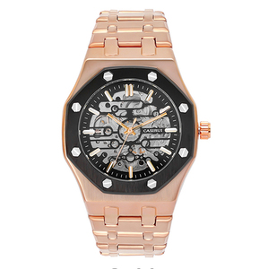 Orologio da <span class=keywords><strong>Uomo</strong></span> Completamente Automatico Analogico in <span class=keywords><strong>Acciaio</strong></span> Inossidabile con Quadrante Scheletrato Larghezza Cinturino 22mm Cassa Rotonda in Lega Riserva di Carica e Funzione Sveglia - Product Image 6