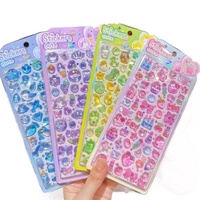 Nouveaux autocollants en plastique 3D en relief cristal, motifs animaux mignons et adorables, pour décoration de journal de nature et DIY de maternité, pour le marché international