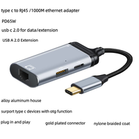 Nouveau Hub USB 3-en-1 60Hz avec Câble Mini DP VGA Femelle Type-C vers RJ45 1000M PD100W et Extension de Données Type-C 2.0 Connecteur HDTV - Offre Spéciale