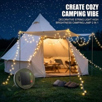 Guirlande lumineuse solaire à LED pour le camping, rechargeable par USB, étanche, lampe de tente extérieure, lumière décorative suspendue pour jardin, fête
