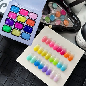 Vernis à ongles solide 12 couleurs, gel de peinture Pat, gel brillant dégradé, pour la création et la décoration d'ongles, usage professionnel et DIY, populaire en été - Product Image 4