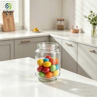 Vente en gros de pots en verre ronds courts vides de 200 ml, pots transparents de qualité alimentaire pour les petits fabricants de produits alimentaires et les distributeurs locaux