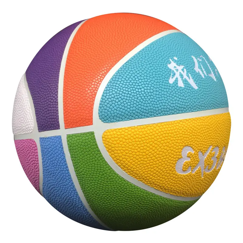 ActEarlier 29.5 ''thường xuyên kích thước đầy màu sắc PU da hỗn hợp Nhiều Màu Thiết Kế bóng rổ bóng biểu tượng tùy chỉnh cho đào tạo phù hợp với