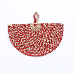 Ventilateur mural en herbe de mer naturelle, artisanal, en osier, art mural suspendu, style bohème, tropical, décoratif, pour la maison, artisanat vietnamien - Product Image 1