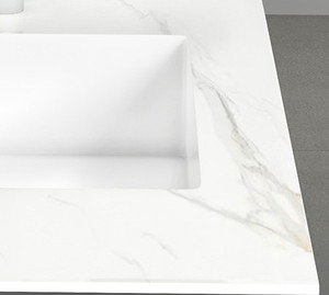 Meuble de salle de bain en ardoise, évier en plaque de roche frittée, plateau de Table, lavabo à main, vanité - Product Image 4