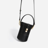Tas Fashion 2026 Musim Semi Musim Panas Model Baru Kasual Kulit Asli Portabel Kapasitas Kecil Tas Bucket Dompet Wanita Penutup Kunci