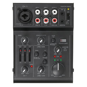 Mixer de Áudio Compacto de 5 Canais Console de Mixagem de Som Interface de Áudio USB EQ de 2 Bandas Efeito de Eco Integrado - Product Image 1