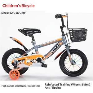 Vélo pour enfants avec motif d'écureuil mignon, 12/16/20 pouces |    Vélo pour garçon et fille avec roues stabilisatrices et panier avant - Product Image 2