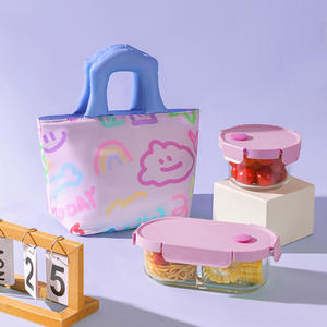 Hanfizi प्यारा मुद्रण भोजन थर्मल थैला एल्यूमीनियम पन्नी वाटरप्रूफ इन्सुलेट लंच बैग पफी - Product Image 4