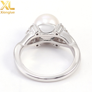 Fine Jewelry Custom Real Sold 18k Gold Freshwater Pearl Inlay Wedding Engagement <b>Couple</b> <b>Ring</b> Moissanite <b>Ring</b> Ladies' Day Gift - Product Image 4