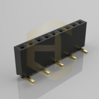 Connecteur femelle à une rangée PM200-1-N-S-6.35 PA6T LCP, pas de 2,0 mm, connecteur à broches CMS, IP20, rectangulaire, applications pour la maison intelligente
