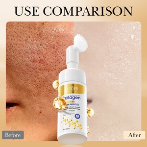 Piel sensible Colágeno Espuma Limpiador facial Reparación de eliminación de acné con limpieza profunda y control de aceite Espuma de lavado hidratante - Product Image 4