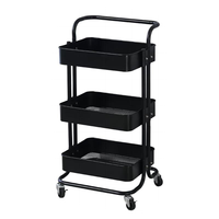 Petit support de chariot nordique organisateur de bain roulant artisanat support de panier rotatif chariot à roulettes chariot de cuisine panier avec panier