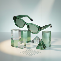 Lunettes de soleil de mode unisexes de haute qualité, avec verres polarisés UV400 en acétate ovale, logo personnalisé, monture transparente solide, pour l'extérieur