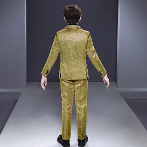 Bordado amarillo Elaborado Flower Boys <span class=keywords><strong>Tuxido</strong></span> Blazer Ropa para niños Tallas grandes Traje de hombre Host Piano Performance - Product Image 4