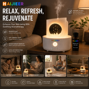Humidificador con Forma de Gota de Agua y Nube, Flujo de Agua Ajustable, Luz de 7 Colores, Difusor de Aroma con Efecto de <span class=keywords><strong>Lluvia</strong></span> - Product Image 6