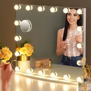 Hooled 화장대 욕실 화장대 조명기구 할리우드 스타일 메이크업 거울 조명 현대 디밍이 가능한 LED 화장대 조명